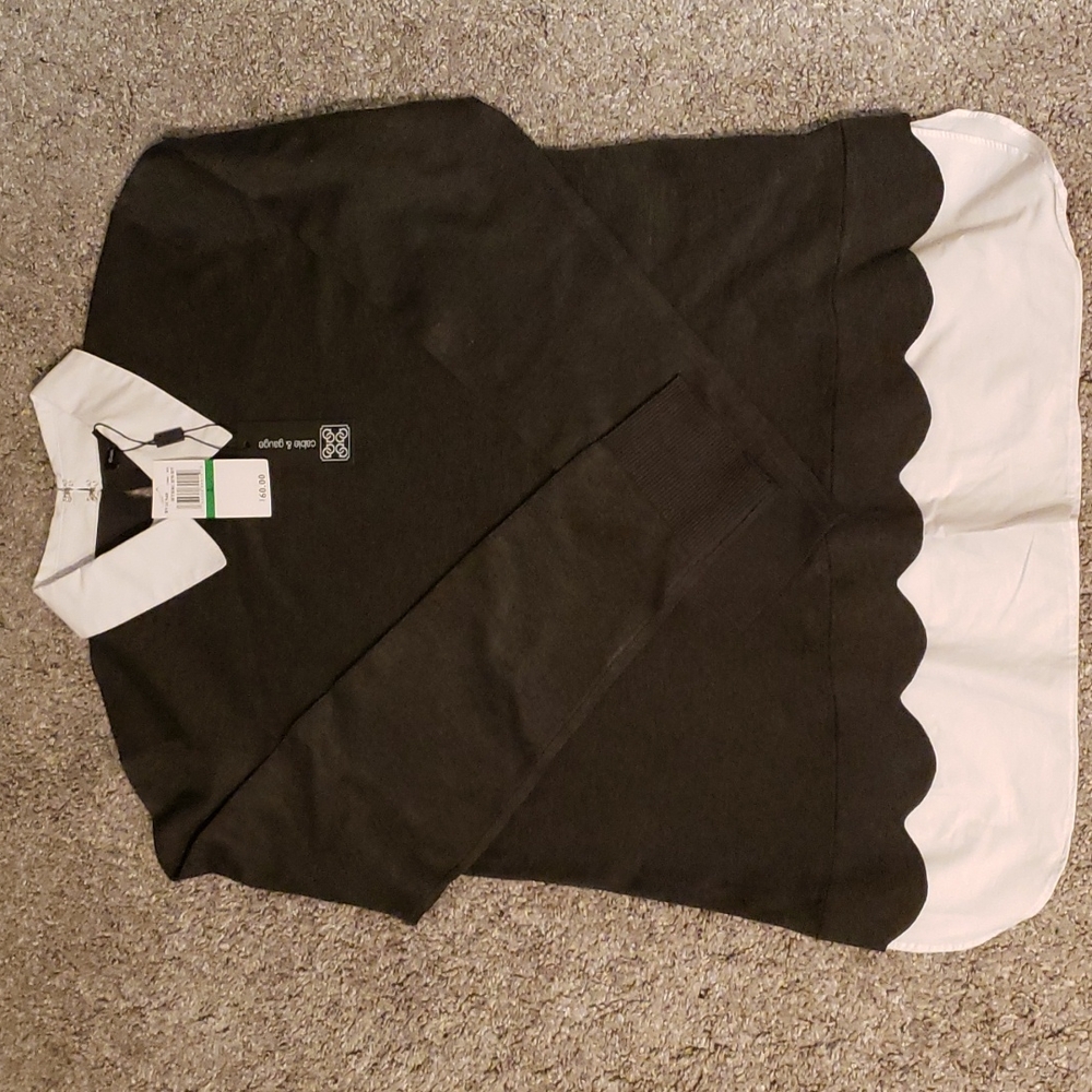 NWT Charcoal Grey Collared Knit Top